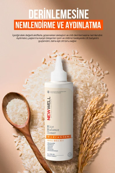NEW WELL Rice Balance Toner Pirinç Özlü Nemlendirici ve Aydınlatıcı Toner 200 ML - 2
