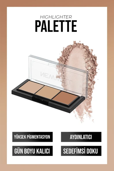 NEW WELL Porcelain Make Up Highlighter 3lü