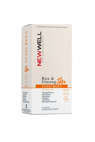 NEW WELL 3 Adet Rice & Ginseng Sunscreen Spf50+ Pirinç Özlü Güneş Kremi 50 ML - 7