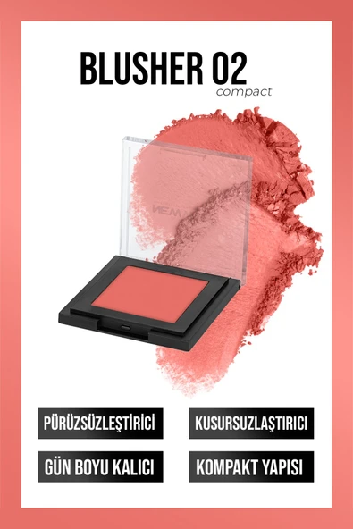 NEW WELL Powder Blusher 02 (toz Allık)