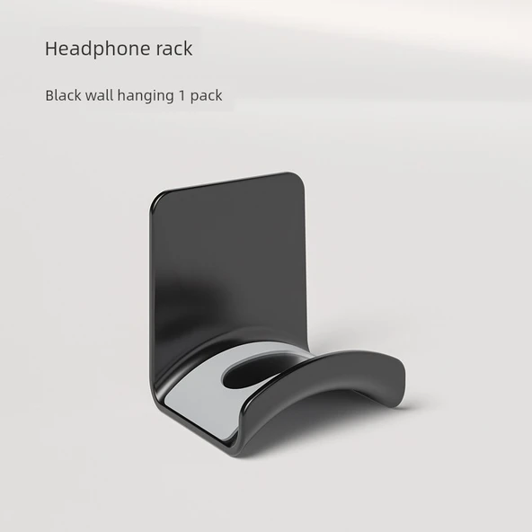 Bluetooth Kulaklık Standı - Siyah Duvar Tipi