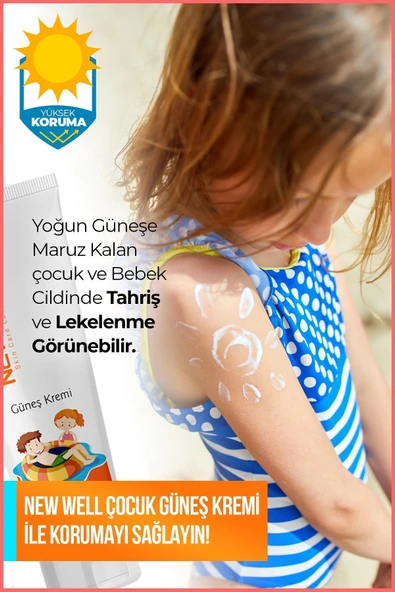 NEW WELL Güneş Koruyucu Çocuk Kremi Spf 50+ (50ml) - 2