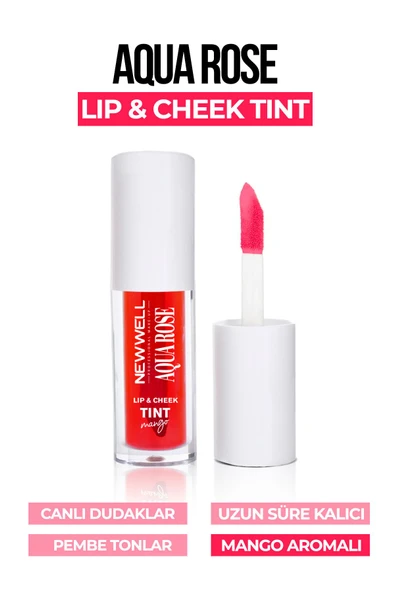 NEW WELL Aqua Rose Lip & Cheek Tint Mango Aromalı 6 ML