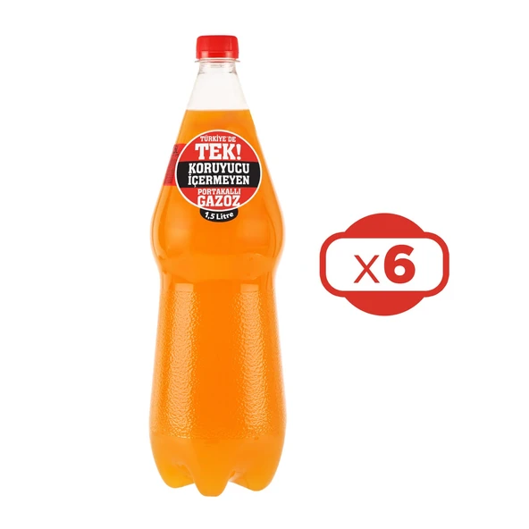 Uludağ Efsane Portakal Aromalı Gazoz 1,5 Lt x 6 Adet ürün görseli 1