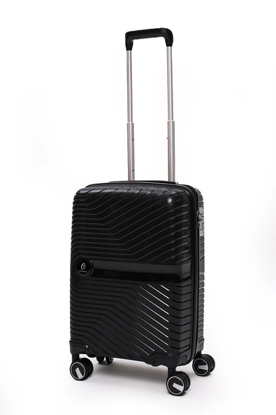 Elatae Exclusive Pro Polipropilen Kırılmaz 3'lü Valiz Seti Büyük - Orta ve Kabin Boy Siyah 5239 - Resim 4