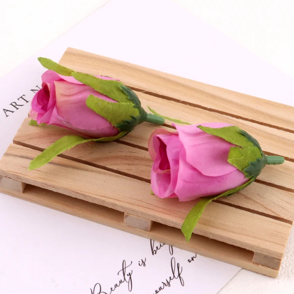 Yapay Lale Çiçek Başı - Ham İpek - Turuncu Kalp - Resim 4