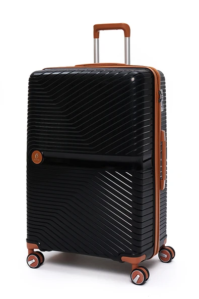 Elatae Exclusive Pro Polipropilen Kırılmaz 3'lü Valiz Seti Büyük - Orta ve Kabin Boy Siyah - Camel 5239 - Resim 2