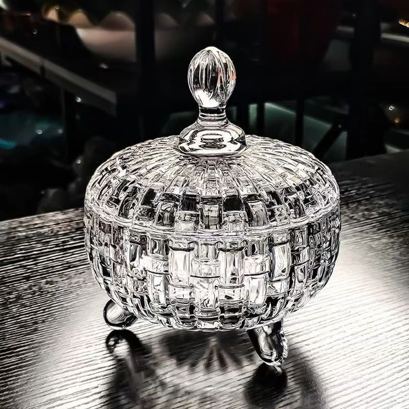 Gece Lambalı Cam Tütsü Taş Saklama Kutusu - Pudra Kristal (200g) - Resim 2