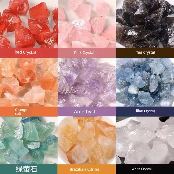 Gece Lambalı Cam Tütsü Taş Saklama Kutusu - Pudra Kristal (200g) - Resim 9