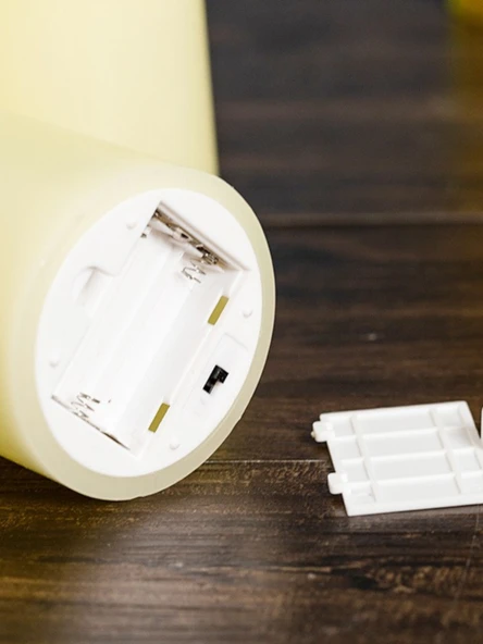 LED Elektronik Mum - 6 Adet Fildişi Beyazı - Uzaktan Kumandalı Mermi - 2x28cm (Pilsiz) - 3