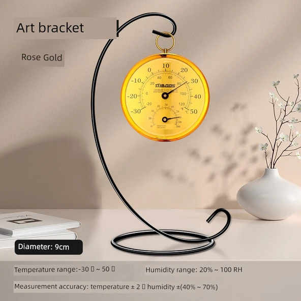 İç Ortam Termometre Higrometre - Rose Gold Asılı 9cm