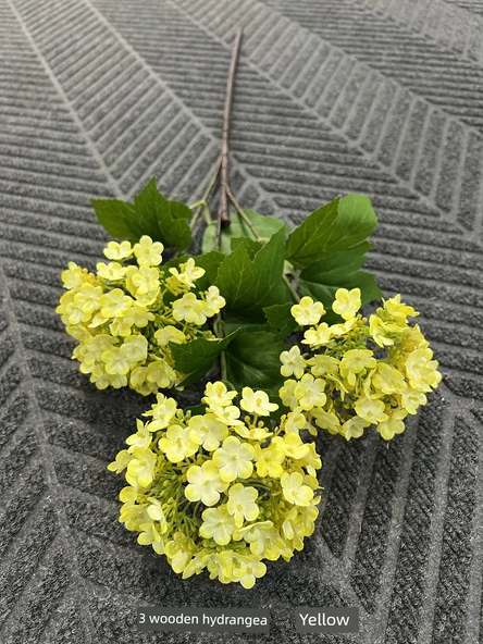 Yapay Viburnum Macrocephalum İpek Çiçek - Sarı