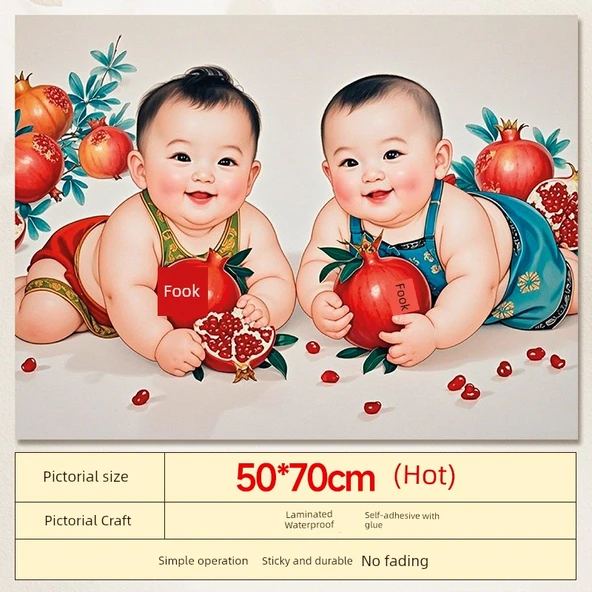 Bebek Hamilelik Poster Duvar Stickerı - Shuangzi Xianglin 50x70cm
