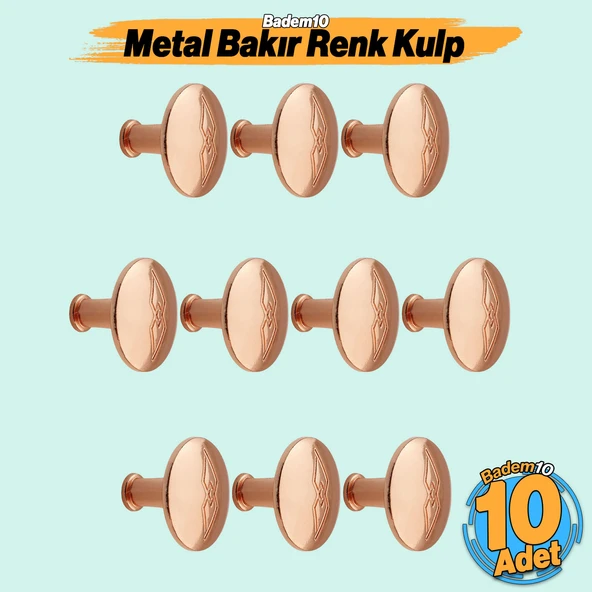 Bakır Metal Big Düğme Kulp 10'lu Set Mutfak Dolap Çekmece ve Kapak İçin ürün görseli