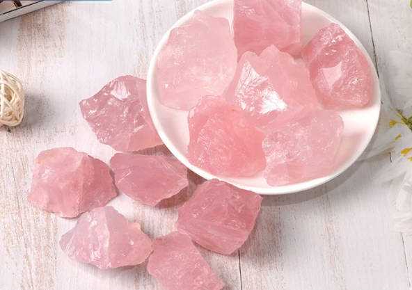 Kristal Cam Aromaterapi Difüzörü - Doğal Pembe Kristal 2-4cm 100g