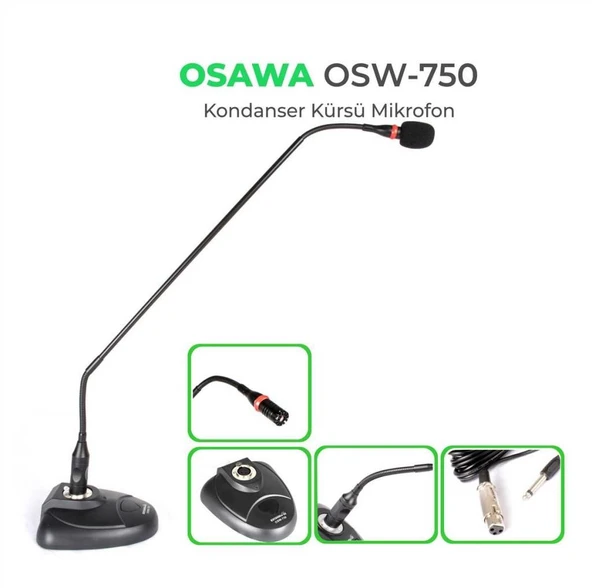 Osawa OSW-750 – Çift Yönlü Bükülebilen Kürsü Mikrofonu