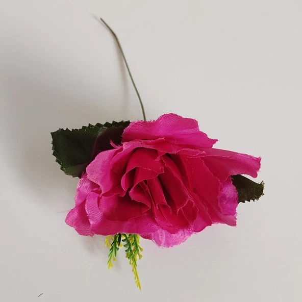 Yapay Gül Çiçeği - Çubuklu Menekşe Büyük Gül (8cm Gül)