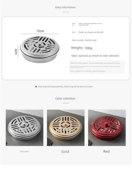 Alaşımlı Kapaksız Sinek Kovucu Buhurdanlık - Gümüş [5 Adet] - Resim 9