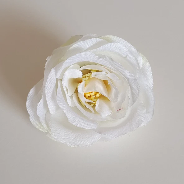 Yapay Gül Çiçeği - Yang Şakayık Açık Süt Beyazı Çiçek Başı (7-8cm) - 10