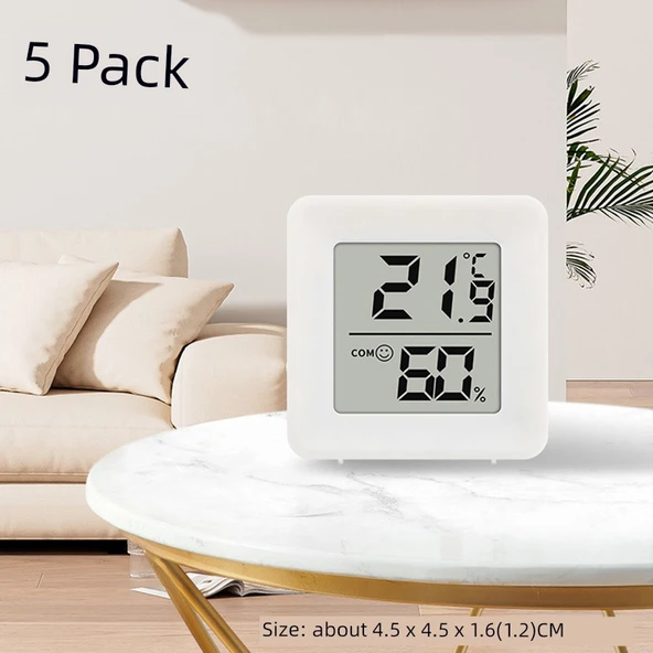 Dijital İç Ortam Termometre Higrometresi - 5'li Paket