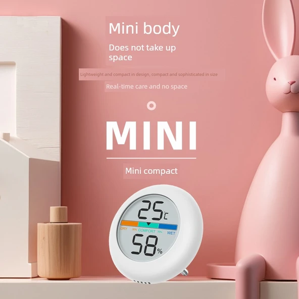 Dijital Oda Termometresi ve Higrometresi - Siyah Minimalist 2'li Paket - 5