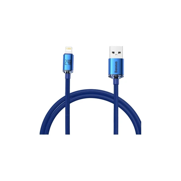 Baseus Crystal Shine Fast Charging 2.4A Lightning Kablo 1.2m Mavi ürün görseli 1