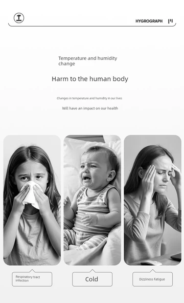 Dijital Termometre Higrometresi - Ultra İnce Minimalist Geniş Ekran Manyetik Konfor Ekranlı - 9