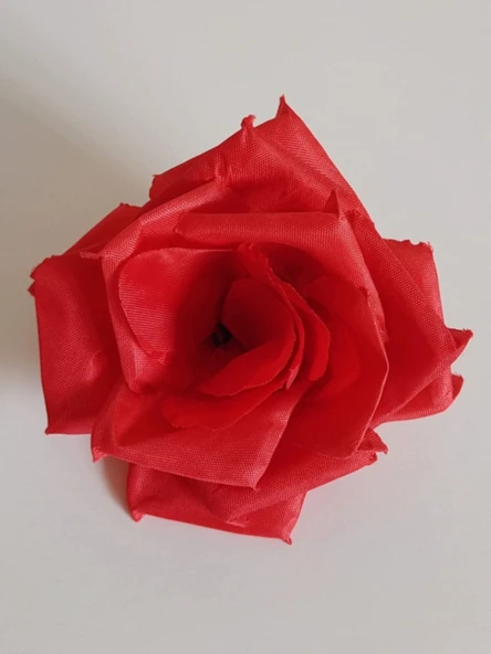 Yapay Gül Çiçeği - Süt Beyazı Gül Başı (Yaklaşık 8cm) - 4