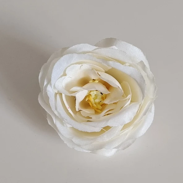 Yapay Gül Çiçeği - Yang Şakayık Açık Süt Beyazı Çiçek Başı (7-8cm) - 11