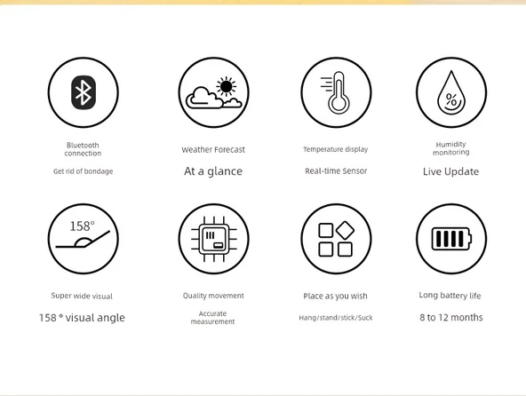 Dijital İç Ortam Termometre Higrometre - Üç Cihaz Mijia APP - Resim 8