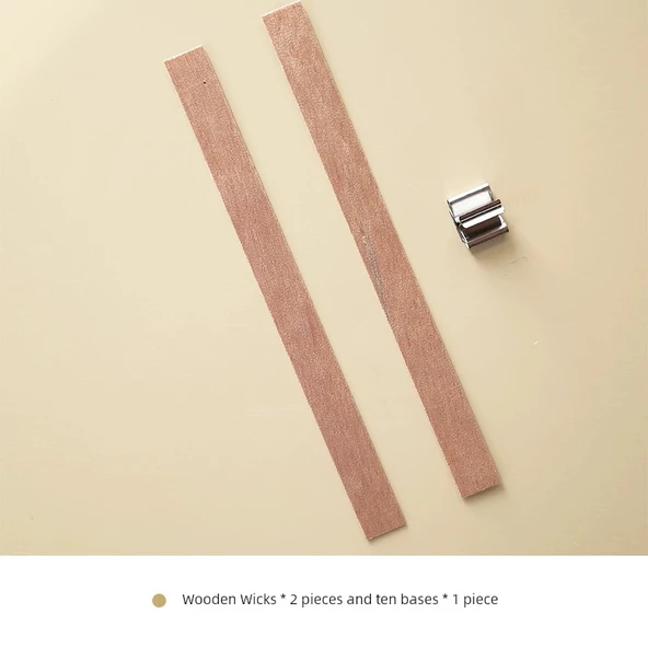 DIY Aromaterapi Mum Yapım Kiti - Ahşap Fitil * 2 + 1 Taban