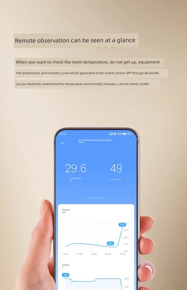 Dijital İç Ortam Termometre Higrometre - Üç Cihaz Mijia APP - Resim 11