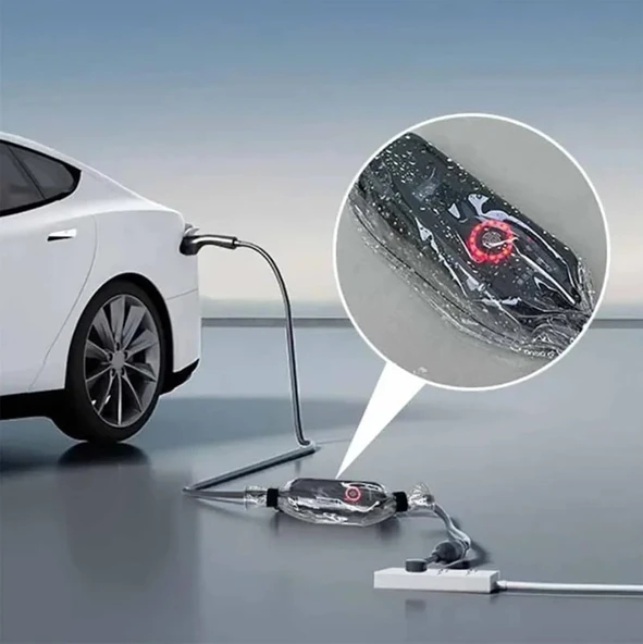 Glanz Elektrikli Araç Şarj Adaptör Yağmur Koruma Brandası, EV Şarj Adaptör Koruyucu 45 - 23cm - 2