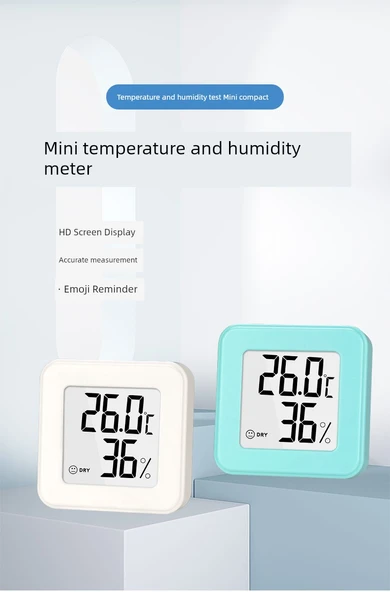 Mini Dijital Termometre ve Higrometre - Mavi - 8
