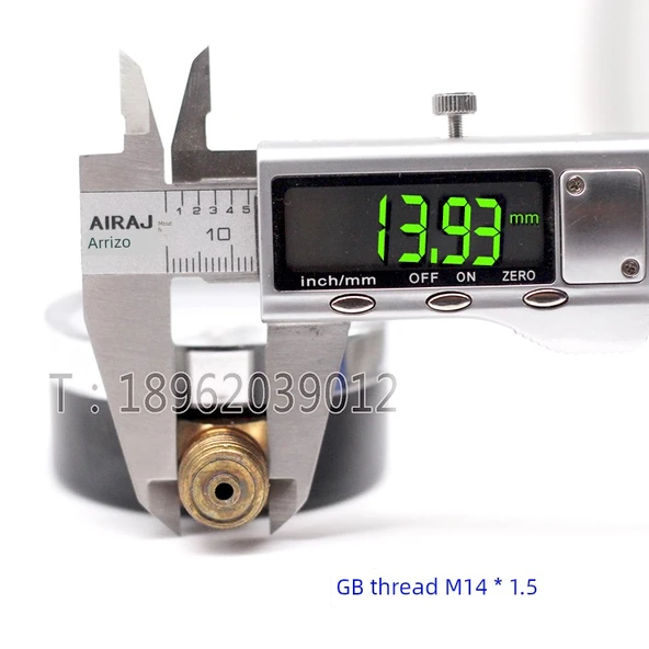 Hava Kompresörü Basınç Ölçer - 0-1.6MPa - Krem Beyazı (14*1.5GB diş)
