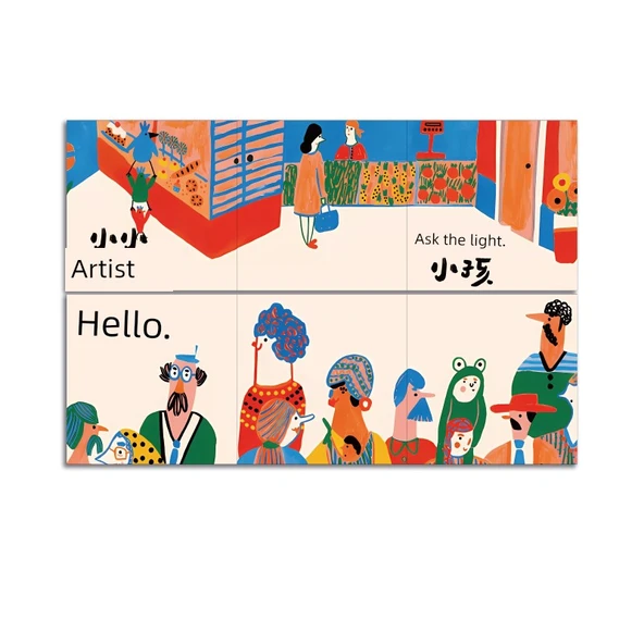 3D Su Geçirmez Duvar Sticker - 31439 Çocuk Kutusu Tarzı - Resim Renk Stil 4 - Orta - 6