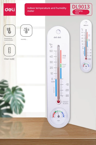 Dijital Termometre Higrometre - Oval Gümüş 9013