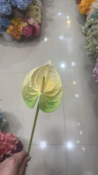 3D Yapay Antoryum Çiçeği - PU Büyük Palmiye