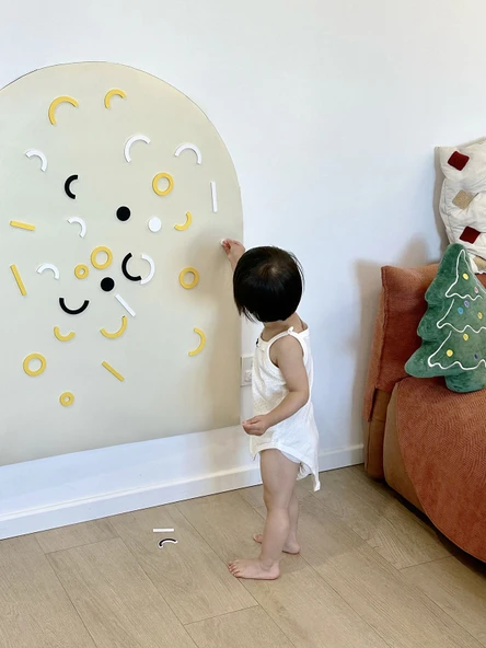 Çocuk Odası Manyetik Duvar Sticker - 33*25 Açık Pudra Sütlü Çay Yama 2 Adet - 5