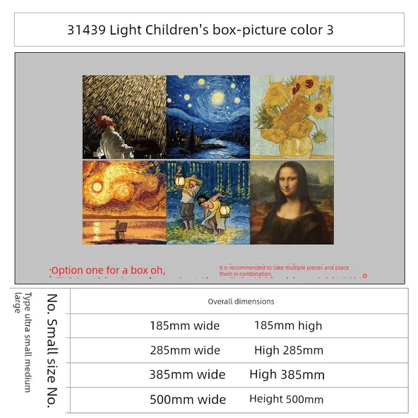 3D Su Geçirmez Duvar Sticker - 31439 Çocuk Kutusu Tarzı - Resim Renk Stil 3 - Büyük