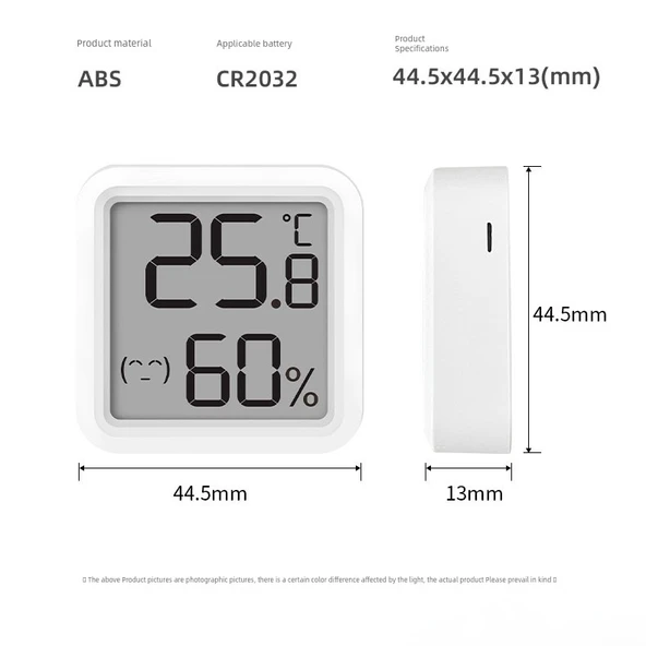 Elektronik Higrometre Termometre - Beyaz Mini Taşınabilir Seyahat