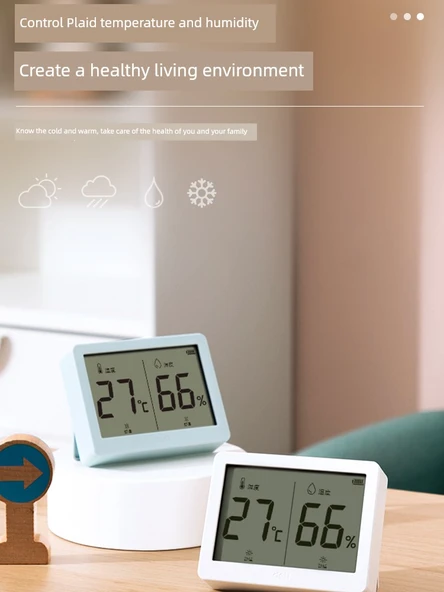 Elektronik Higrometre Termometre - Beyaz Mini Taşınabilir Seyahat - 4