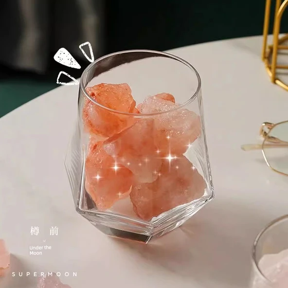 Kristal Cam Aromaterapi Kabı - Doğal Pembe Kristal 2-4cm 100g - 5