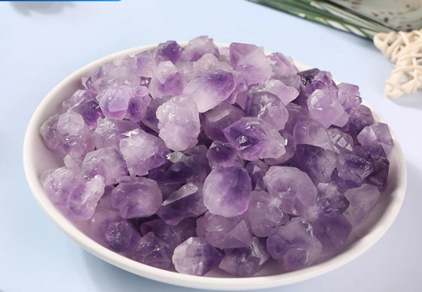 Kristal Cam Aromaterapi Kabı - Doğal Ametist 2-4cm 100g