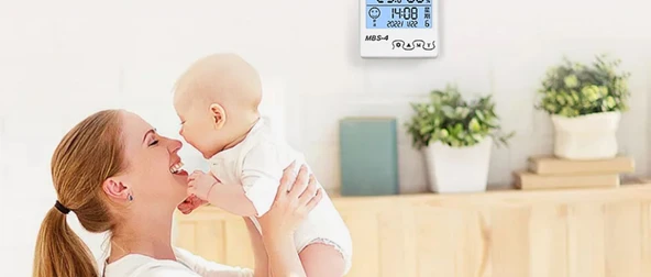 Dijital Termometre Higrometre - Akıllı Model, Net Dijital Ekran, Pilli - 12