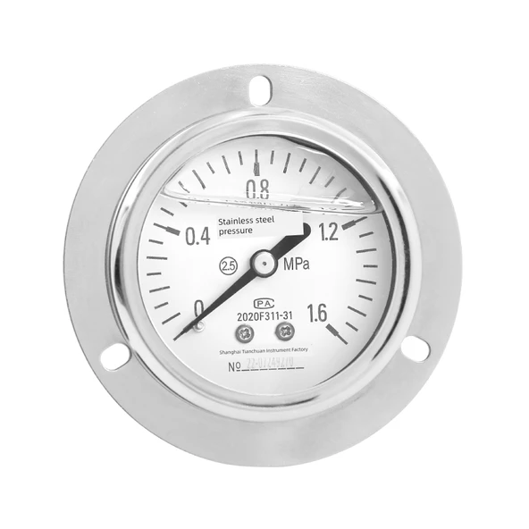 Aksiyal Kenarlı Paslanmaz Çelik Basınç Ölçer - 0-1.6Mpa - 5