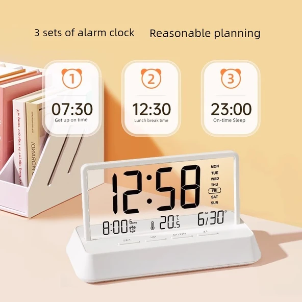 Dijital Oda Termometresi - Şeffaf Xiaomi Beyazı - Geniş Ekranlı - 5