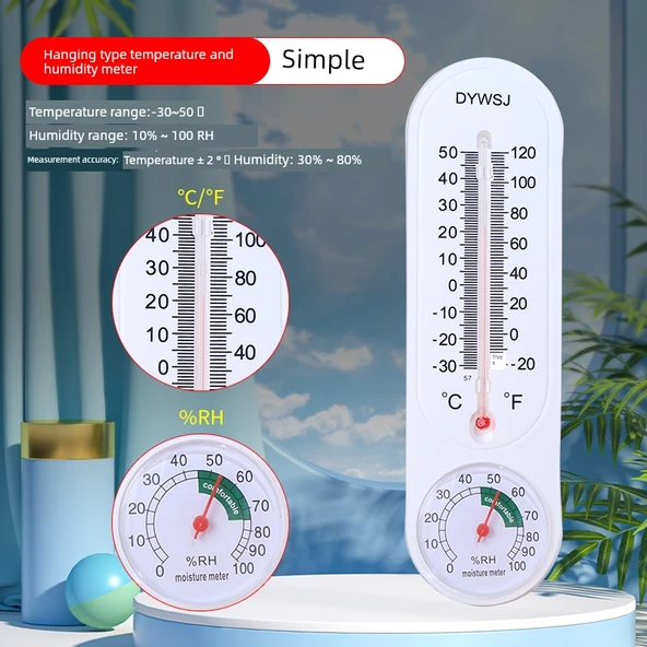 Dijital Termometre Higrometre - Asılı Tip - Basit Model