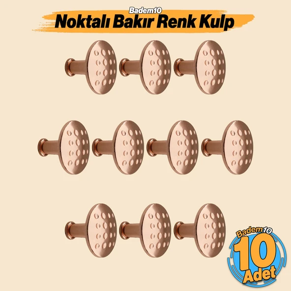 Noktalı Big Düğme 10 ADET Kulp Mobilya Mutfak Çekmece Dolap Dolabı Kapak Kulpu Kulpları Kulbu