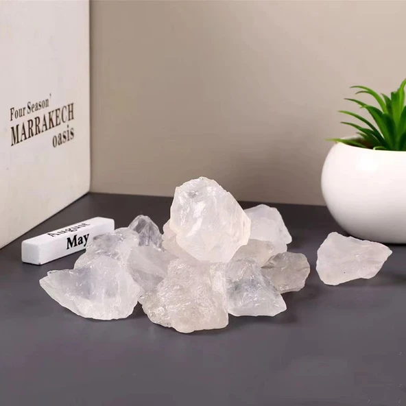 Kristal Cam Aromaterapi Kabı - Doğal Beyaz Kristal 2-4cm 100g